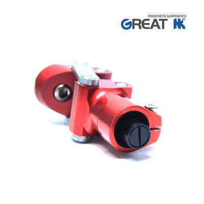 Red Color  Max Load 99lbs Children Four Bar Knee Joint With Tube Clamp